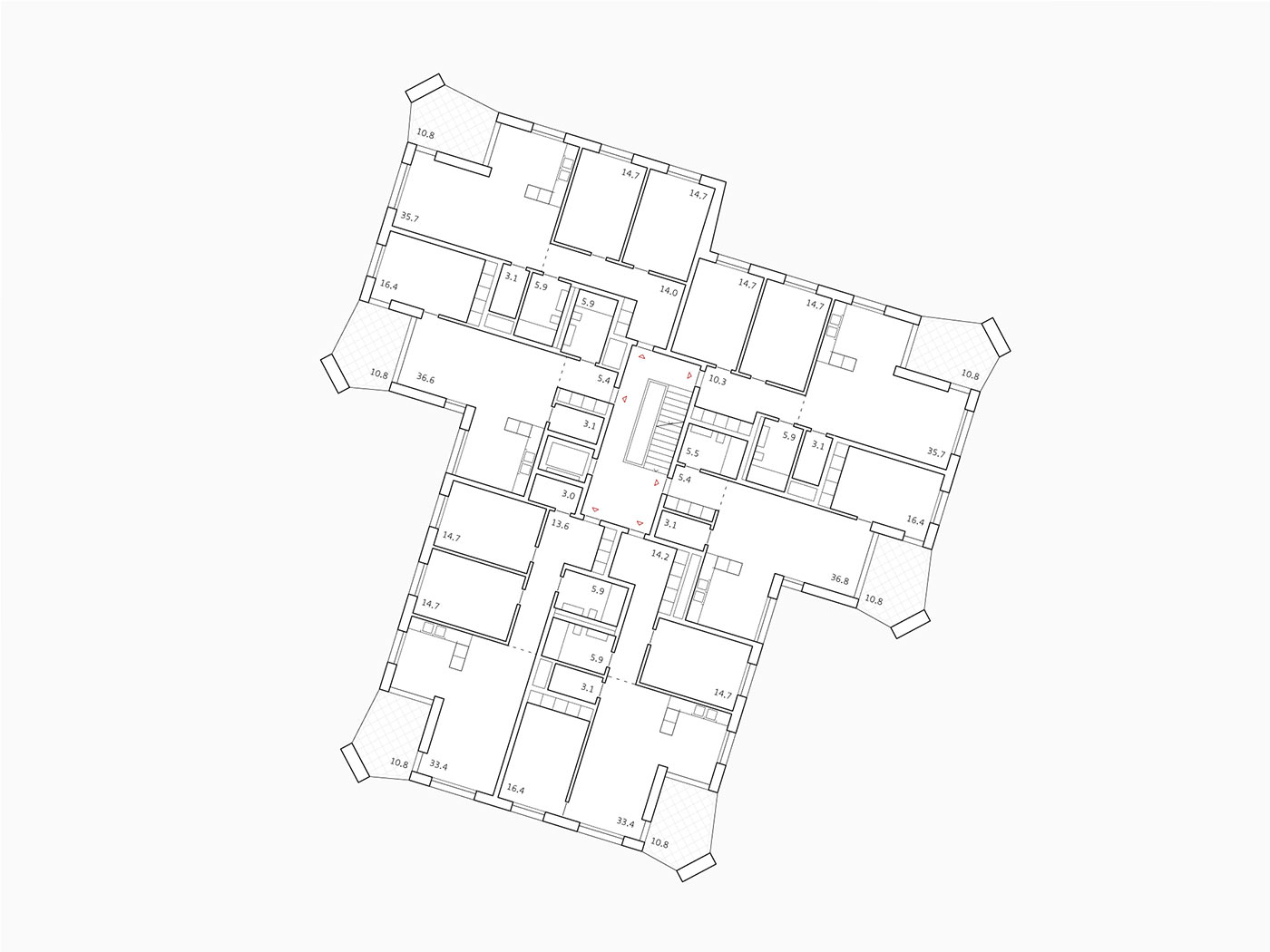 Wohnungsbau – Sammlung von Typologien & Wohnbaugrundrissen