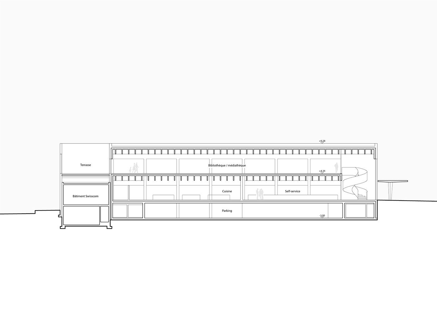Crassier – Restaurant et bibliothèque/médiathèque scolair
