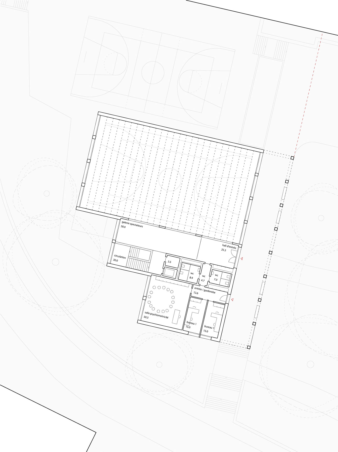 Sainte Croix – Salle de gymnastique et locaux ppls